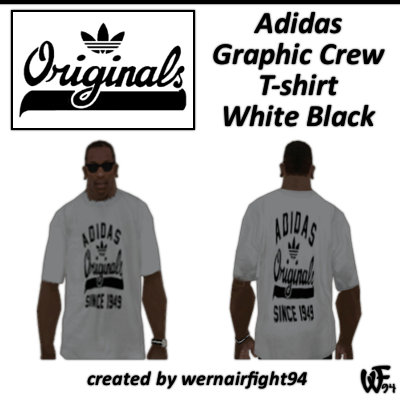 Adidas Graphic Crew T-shirt White Black