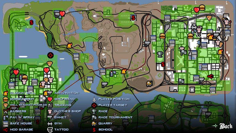 como desbloquear mapa GTA San Andreas Android (save 100%) 