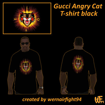 Gucci Angry Cat T-Shirt Black