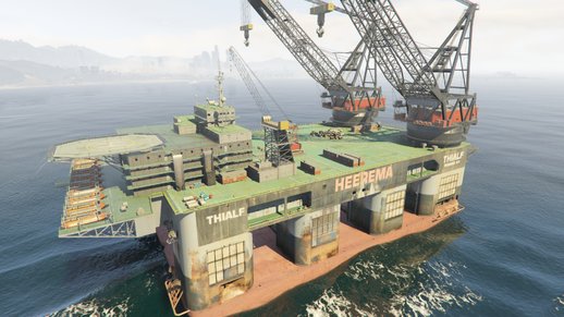 Oil Rig Dual Crane-Vessel v2  (add-on)