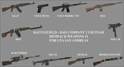 Battlefield: Bad Company 2: Vietnam Weapons Minipack #1