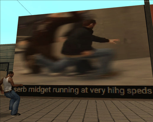 Serb Midget Running at Very High Speeds Meme Mural