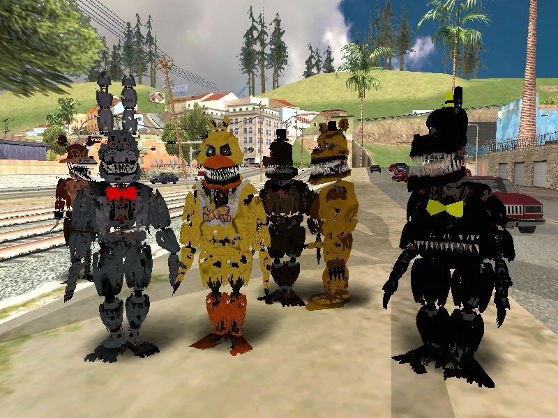 GTA San Andreas FNAF 6 Scrap Animatronics Skins Mod 