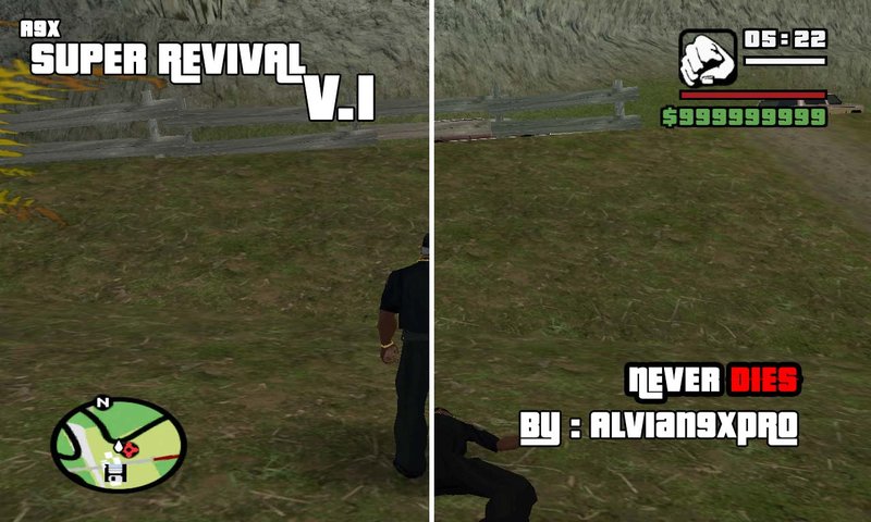 GTA San Andreas Super Revival v.1 (PC) Never Wasted/Die's !!! ( Revive mod  ) Mod 
