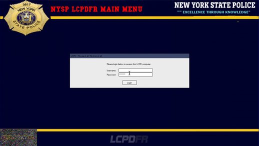 NYSP LCPDFR Main Menu 