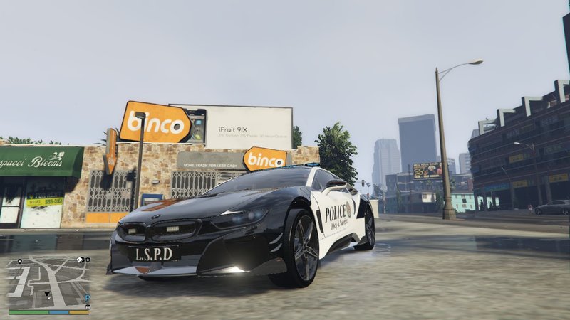 Gta 5 Bmw I8 Police Car Lore Friendly Lspd Mod Gtainside Com