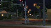 Missing railroad crossing barriers in LS