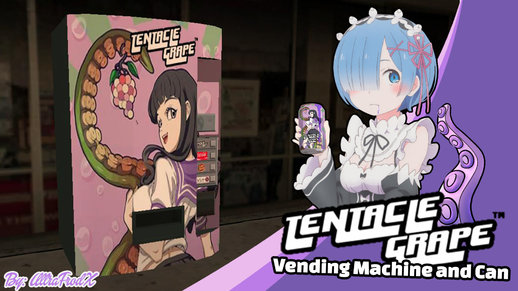 Tentacle Grape Vending Machine and Can