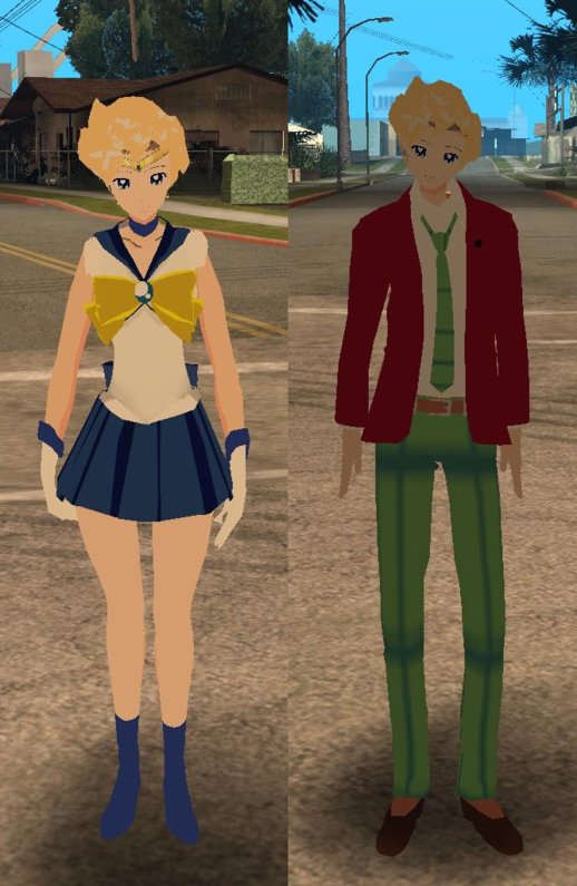 Sailor Uranus and Haruka Tenoh