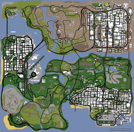 Original GTA SA Map