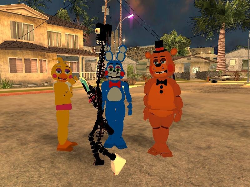 GTA San Andreas FNAF 6 Scrap Animatronics Skins Mod 