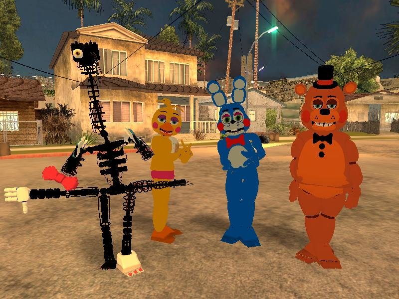 GTA San Andreas FNAF 6 Scrap Animatronics Skins Mod 