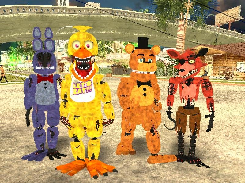 GTA San Andreas FNAF 6 Scrap Animatronics Skins Mod 