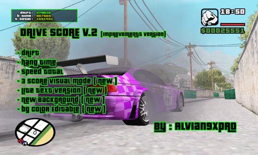 Drive Score v.2 (Drift Score, Hang Time, Total Speed Score)
