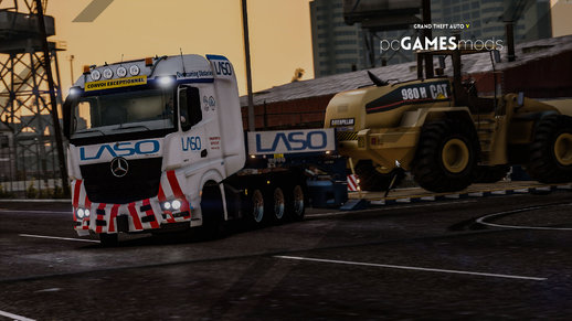 Portuguese  LASO / Mercedes-Benz Arocs SLT+ Trailer Special Transport  [ AddOn / Replace / Reflective ] v1.0.1