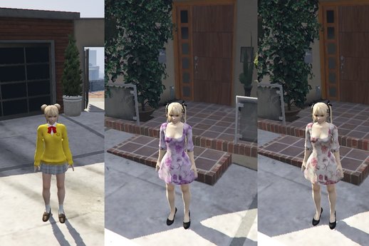 DoA5:U Marie Rose Casual Dress & Schoolgirl Strikers