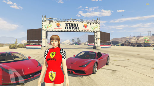 Ferrari T-Shirt and Shorts for Mai Shiranui