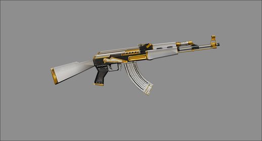 GTA San Andreas AK-47 White Gold Mod - GTAinside.com