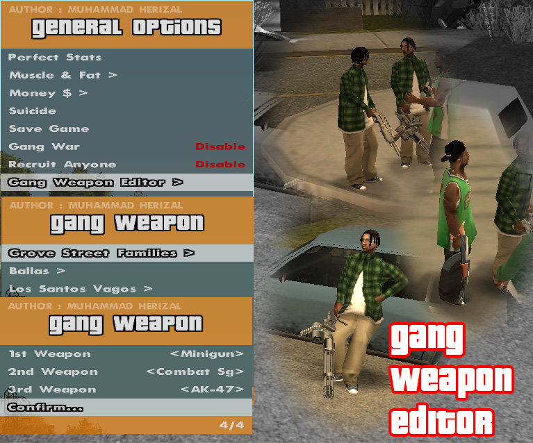 GTA San Andreas RZL-Trainer v3.1.2 (Cheat Menu) Mod 