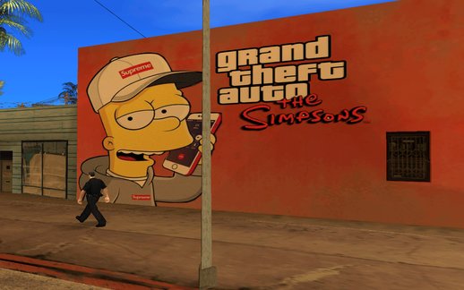 Mural Bart Simpson Grand Thert Auto The Simpsons GTA SA