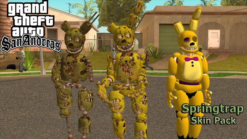 GTA San Andreas FNAF 6 Scrap Animatronics Skins Mod 