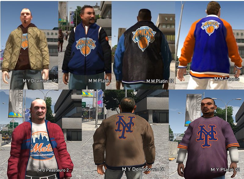 GTA 4 New York Sports Teams For Peds Mod - GTAinside.com