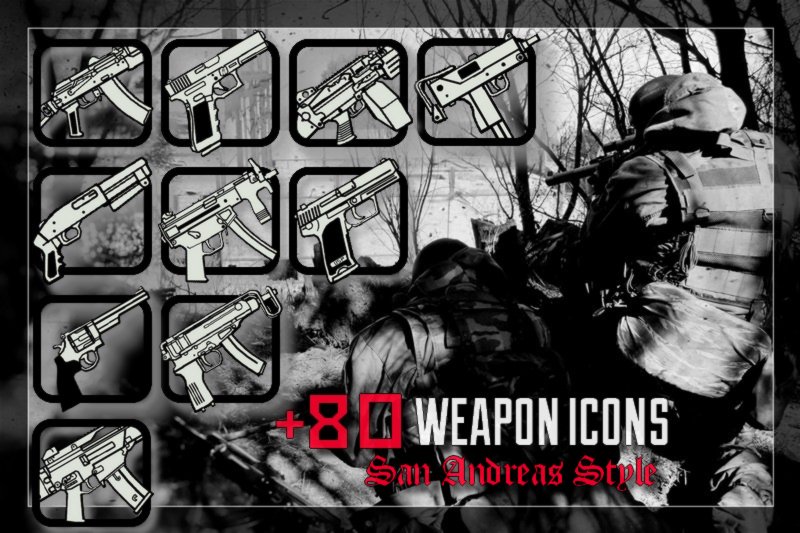 SA] Weapon Icons TXD (ícones de armas separados) - MixMods