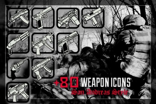 +80 Weapon Icons in GTA SA Style