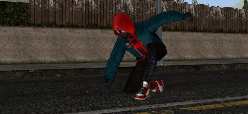 GTA San Andreas Miles Morales From Spiderman: Into The Spider Verse Skin  For GTA SA ANDROID/PC Mod 