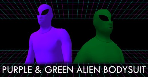 GTA:O Green & Purple Alien Bodysuits