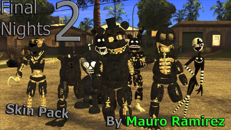 GTA San Andreas Five Nights At Freddy's Skin Pack Mod 