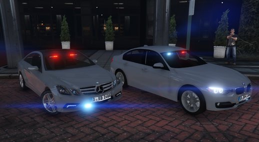 BMW 330D F30 and Mercedes E500 Coupe C207 (Police unmarked) Alerta Cobra/Alerte Cobra [Add-on/Replace/No els] (Alarm Für Cobra 11)