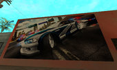 Mural del BMW M3 GTR Need For Speed Most Wanted