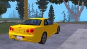 Nissan Skyline GTR R34 V-Spec (SA lights) (FnF kit) for mobile