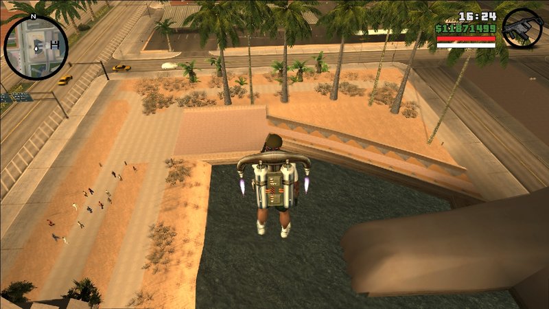 GTA San Andreas Jetpack with Miniguns v1.2 Mod 