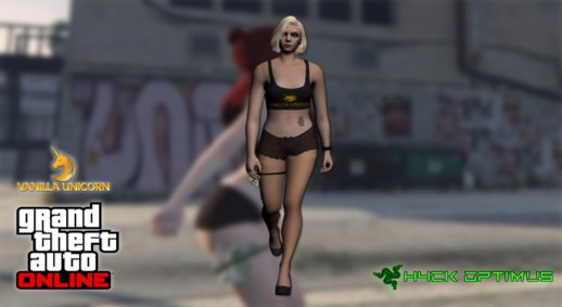 GTA Online Skin Ramdon Female Rubia Stripper Lite Vanilla Unicorn