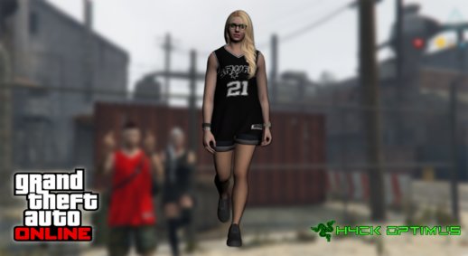 GTA Online Skin Ramdon Female Outher 4 San Antonio Spurs Duncan jersey