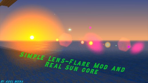 Simple Lens-flare and real sun core 