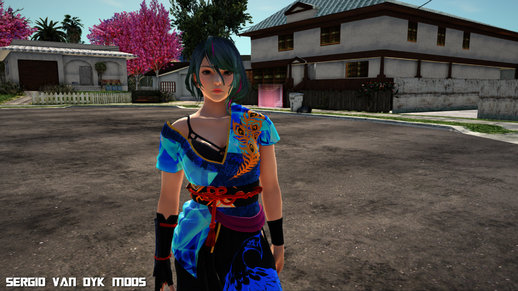 DOA6 Tamaki Teal & blue Aikido Kimono