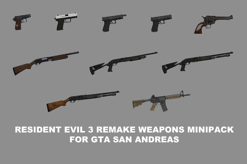 GTA San Andreas Resident Evil 5 Weapons Mod 