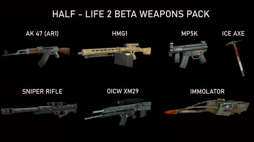 بسته سلاح های بتا Half Life 2 Beta