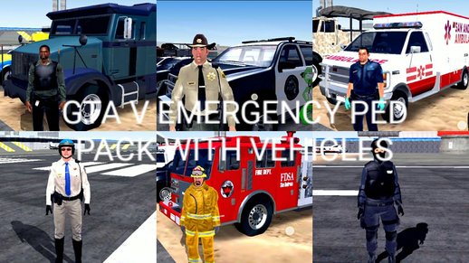 GTA V Emergency Ped Pack With Vehicles