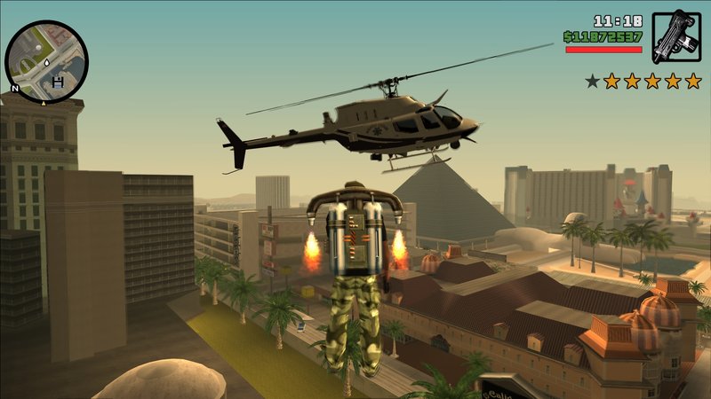 GTA San Andreas - Cadê o Game - Notícia - Curiosidades - Bug nos  helic?pteros da policia e San News.