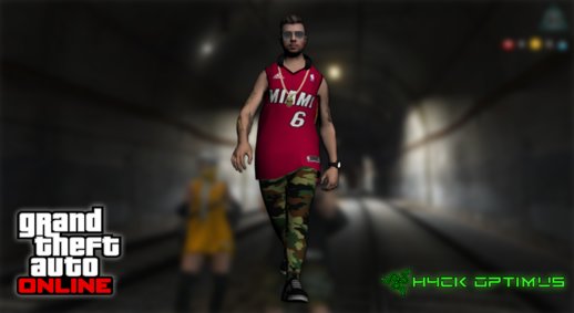 GTA Online Skin Ramdon N23 Male Miami Heat Lebron James jersey