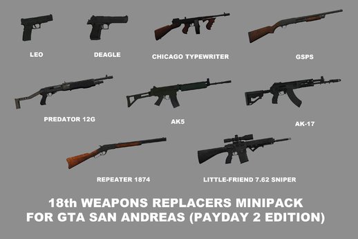 18th Weapons Replacers Minipack (PAYDAY 2 Edition)