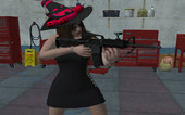 GTA Online Skin Ramdon Female Allian Dress Witch Hat Halloween