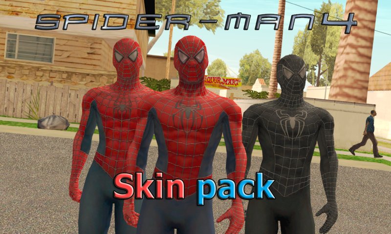 GTA San Andreas Spider-Man 4 skin pack Mod 