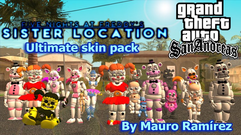 GTA San Andreas FIve Nights at Freddy's 2 Skin Pack Mod