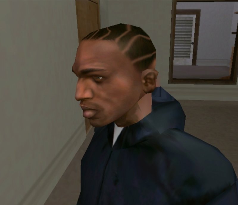 GTA San Andreas New Haircut For CJ With another face Mod 