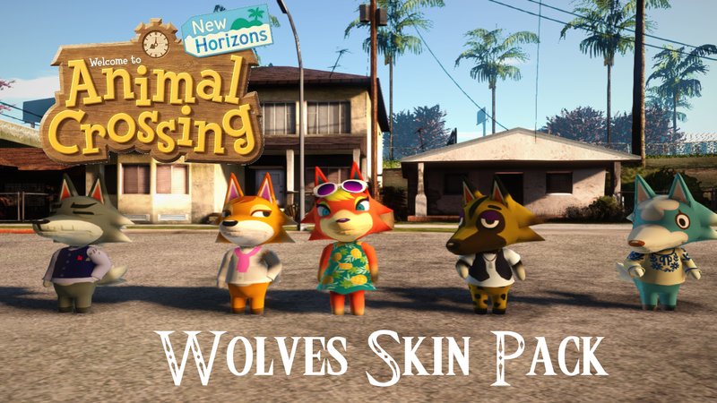 GTA San Andreas Animal Crossing Wolves Skin Pack Mod 